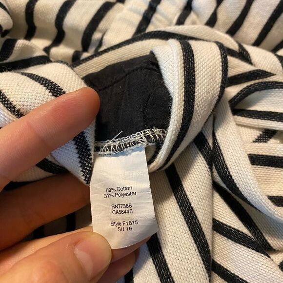 Madewell Black stripe white Tie-Shoulder Romper preppy coastal minimal sailor XS - Picture 5 of 8